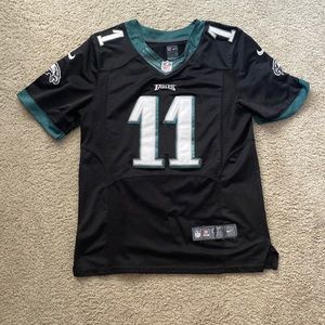 Mens Eagles Black Carson Wentz Jersey Size Large Stitched